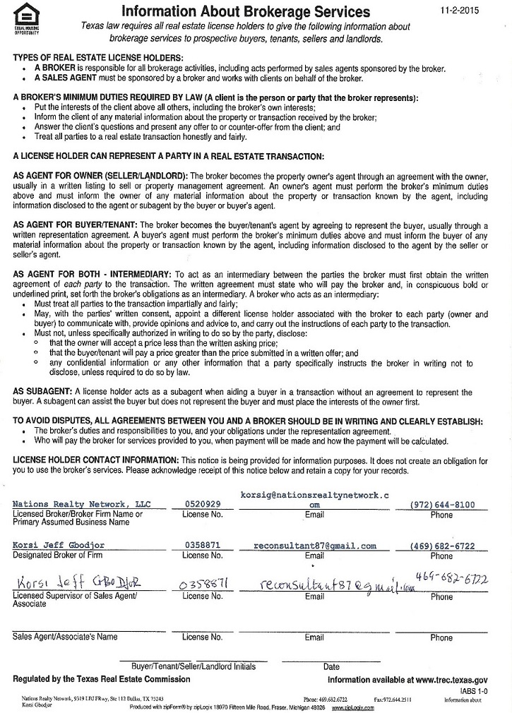 TREC License Page 1